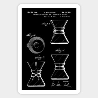 Coffee Chemex patent art / coffee chemex Patent Illustration Magnet